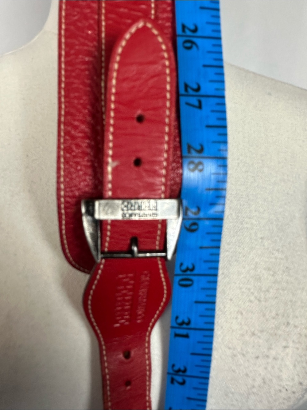 Gianfranco Ferre Red Leather Double-Buckle Waist Belt - Picture 6 of 6